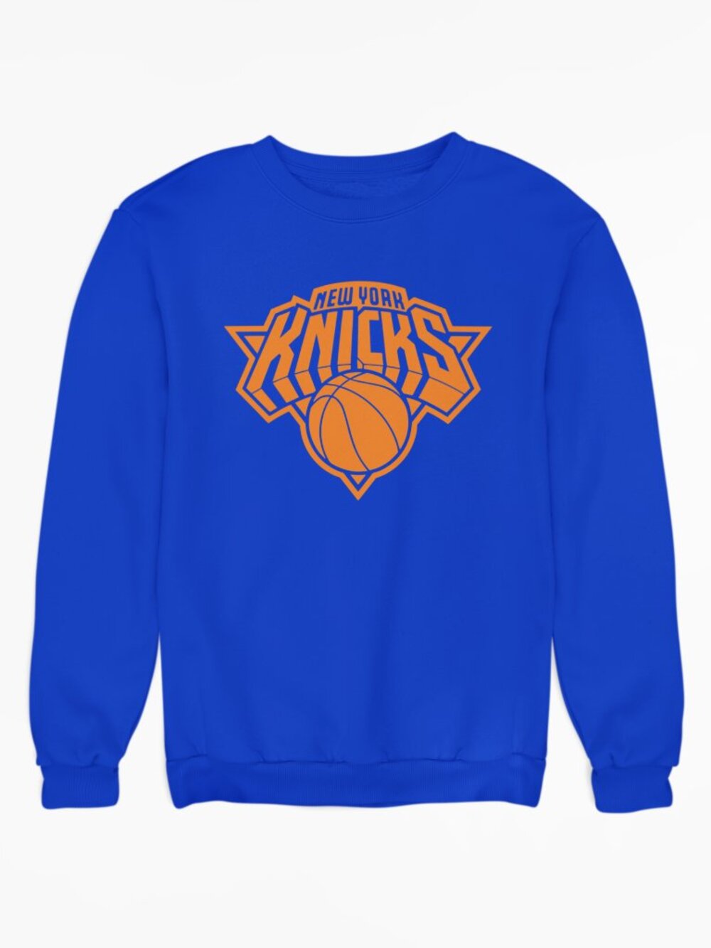 NEW York Knicks Team Color Pop Long Sleeve Fleece Crew Sweatshirt BLUE